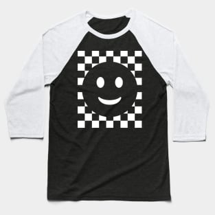 Checkerboard Smile Baseball T-Shirt